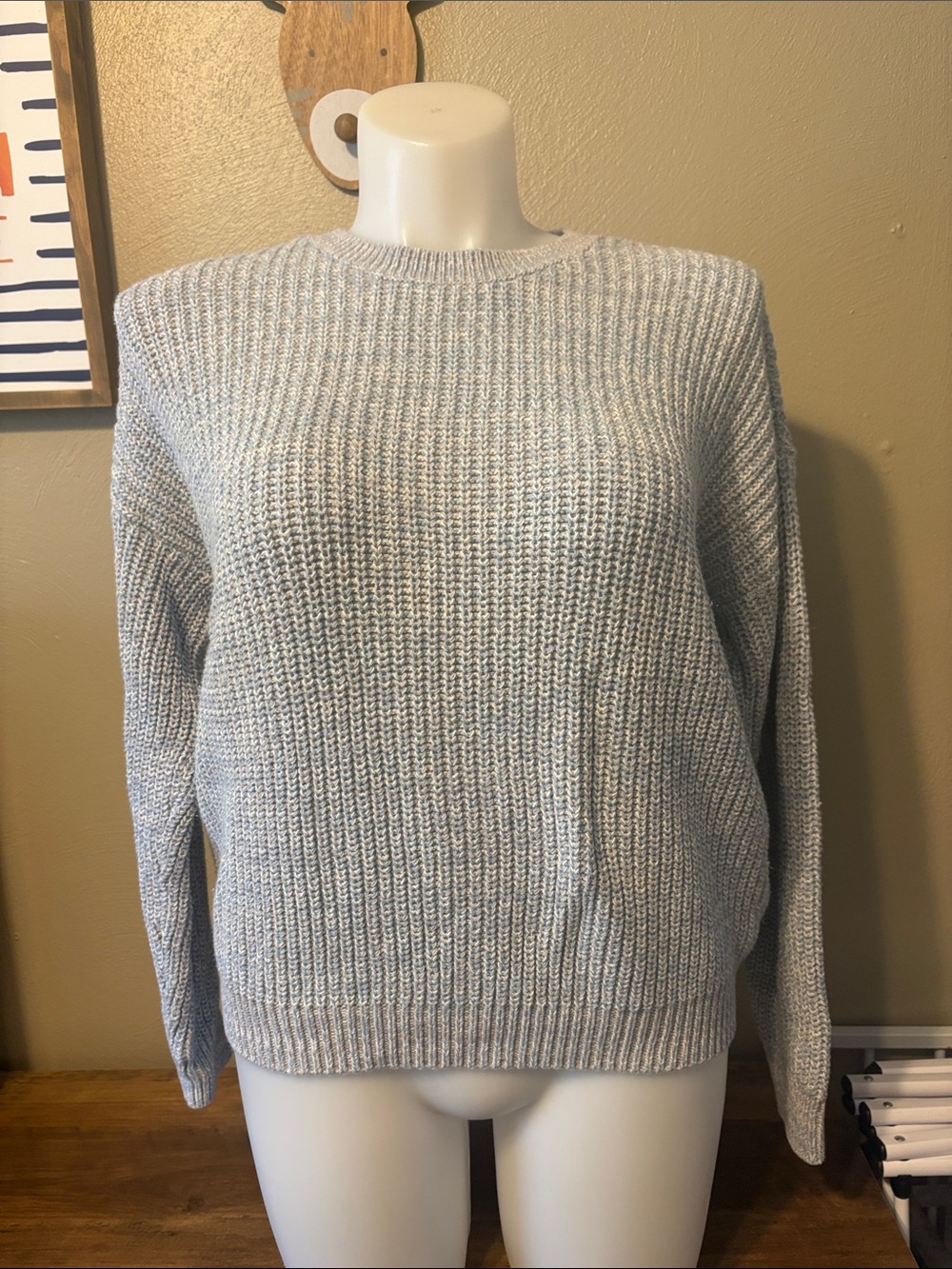 Sonoma Light Gray Heather Knit Pullover